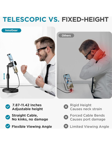 Soporte Telescópico para Webcam InnoGear WTS29 con Soporte para Teléfono