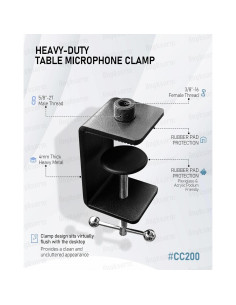 Abrazadera de Micrófono de Mesa Angksorm TMS01 Metal Universal 2
