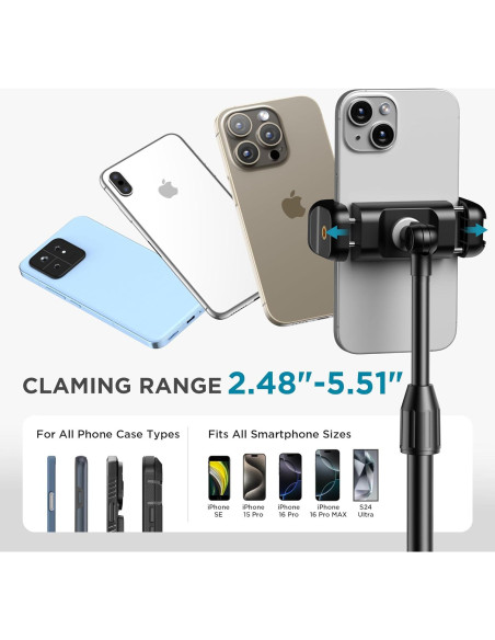 Soporte Telescópico para Webcam InnoGear WTS29 con Soporte para Teléfono