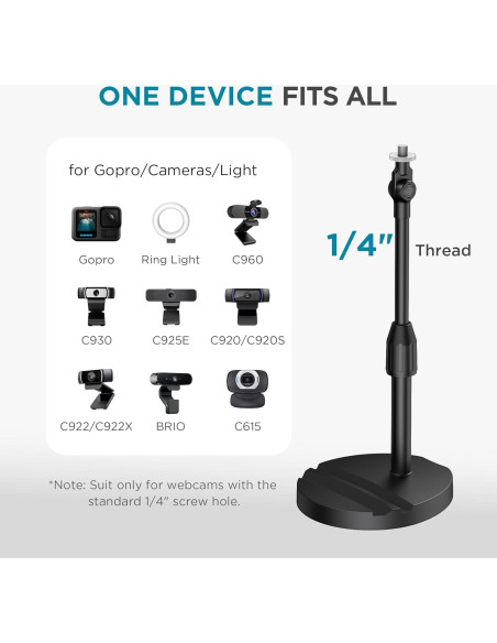 Soporte Telescópico para Webcam InnoGear WTS29 con Soporte para Teléfono