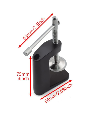 Abrazadera de Montaje en Mesa Tipo C Aluminio Negro 5.5 cm