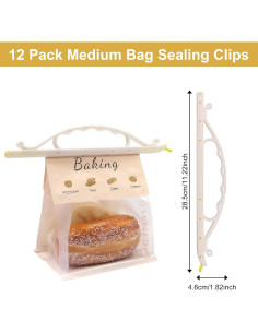 Pinzas para bolsas de comida SumDirect, 12 piezas medianas 2