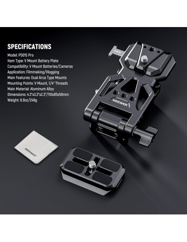 Placa de Batería V NEEWER PS015 Pro con Paño de Limpieza