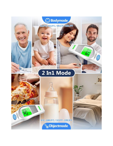 Termómetro Digital Infrarrojo HealthTree 2 en 1 Sin Contacto