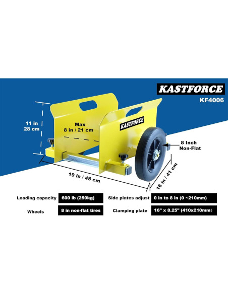 Carro de Panel KASTFORCE KF4006, Capacidad 272 kg, Ruedas 20 cm