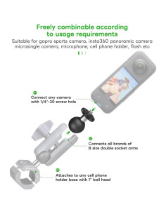 Adaptador de bola FANAUE GB-02 1" con rosca 1/4"-20 2