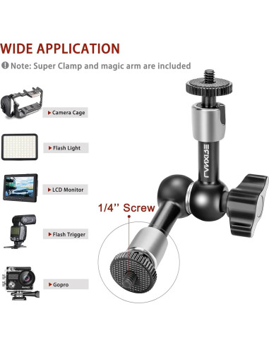 Brazo Mágico Ajustable Lanxire 14.3cm para Cámara y Luz LED