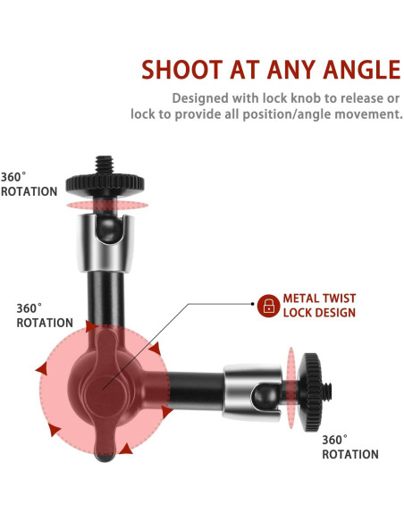 Brazo Mágico Ajustable Lanxire 14.3cm para Cámara y Luz LED
