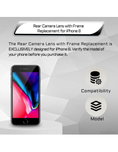 Cristal de Lente de Cámara para iPhone 8 con Marco y Herramientas 2