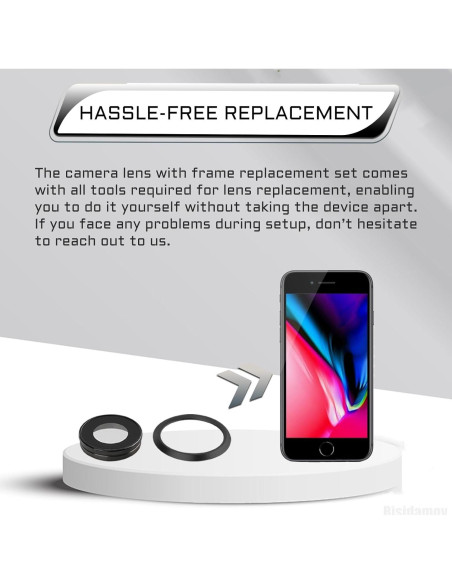 Cristal de Lente de Cámara para iPhone 8 con Marco y Herramientas