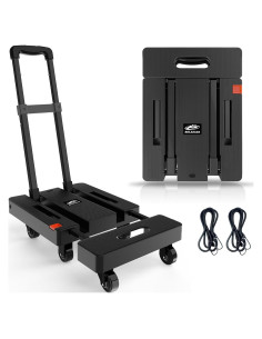 Carro de Mano Plegable SOLEJAZZ 500 lbs Negro Portátil