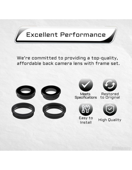 Cristal de Lente de Cámara para iPhone 15 Plus con Marco y Herramientas