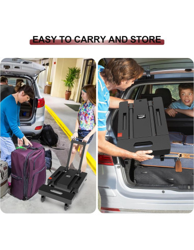 Carro de Mano Plegable SOLEJAZZ 500 lbs Negro Portátil