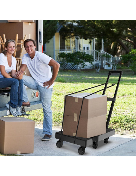 Carro de Mano Plegable SOLEJAZZ 500 lbs Negro Portátil
