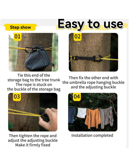 Línea de Ropa Portátil HIKEMAN 7m Ajustable con 16 Pinzas