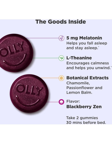 Gomas para Dormir OLLY - Fuerza Extra y Regular, 50 Unidades