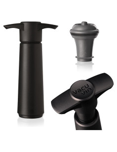 Bomba de Vino Vacu Vin Negra 1 Tapón - 13.97x17.78 cm