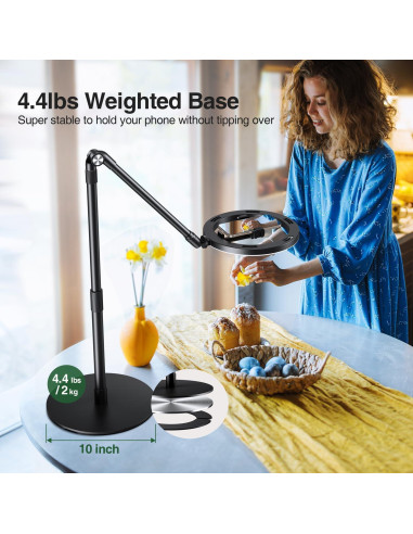 Soporte de Teléfono Overhead Elitehood con Luz Anillo 25.4 cm