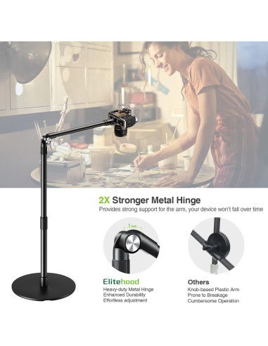 Soporte de Teléfono Overhead Elitehood con Luz Anillo 25.4 cm