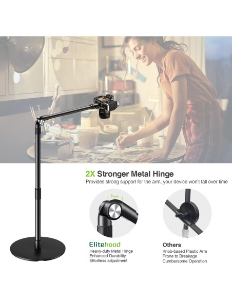 Soporte de Teléfono Overhead Elitehood con Luz Anillo 25.4 cm