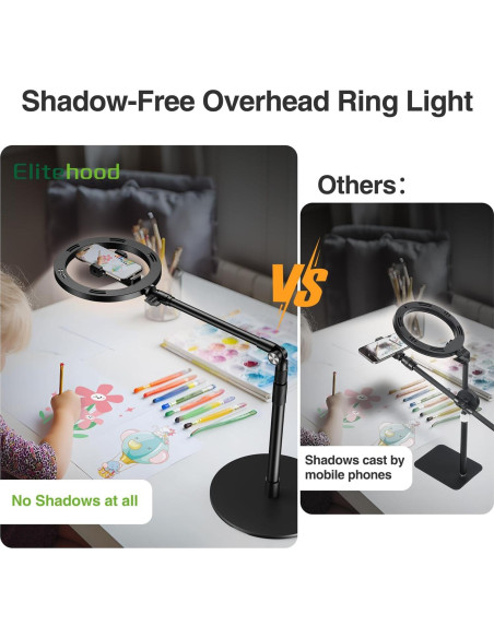 Soporte de Teléfono Overhead Elitehood con Luz Anillo 25.4 cm