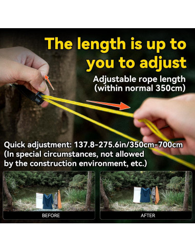 Línea de Ropa Portátil HIKEMAN 7m Ajustable con 16 Pinzas