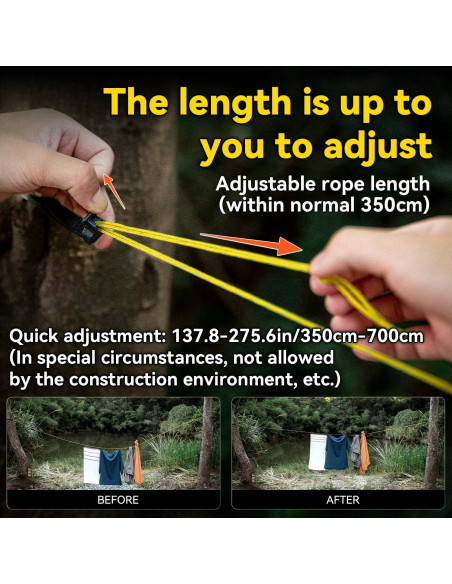 Línea de Ropa Portátil HIKEMAN 7m Ajustable con 16 Pinzas