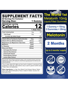 Gomitas de Melatonina Sin Azúcar 10mg Nextdia 60 Unidades 2