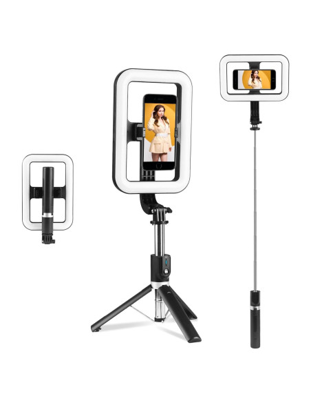 Anillo de Luz Selfie PIOENIMAGE con Trípode Extensible 25-138cm