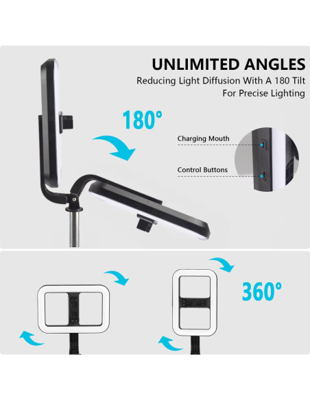 Anillo de Luz Selfie PIOENIMAGE con Trípode Extensible 25-138cm