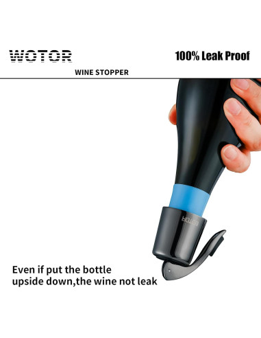 Tapones de Vino Reutilizables Acero Inoxidable y Silicona - 2 Unidades