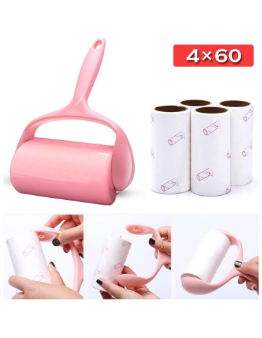 Rodillo Adhesivo YQMAJIM para Pelo de Mascotas con 4 Recargas