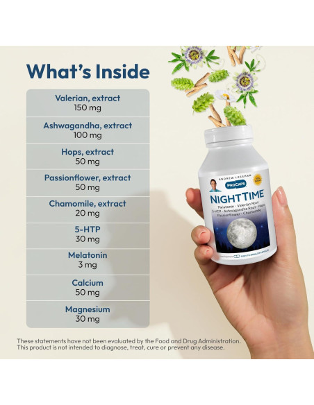 Cápsulas Noche Tiempo Andrew Lessman 60 Unidades Melatonina