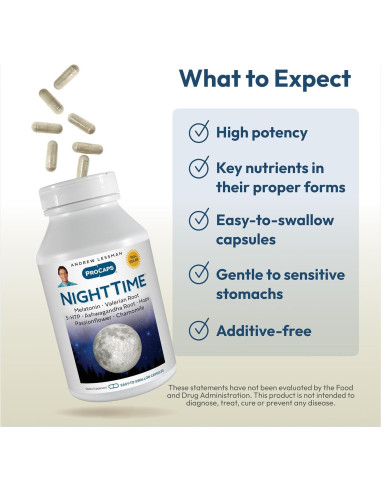 Cápsulas Noche Tiempo Andrew Lessman 60 Unidades Melatonina