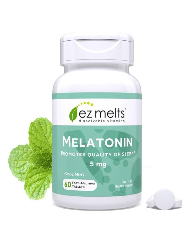 EZ Melts Melatonina Disoluble 5 mg Sin Azúcar 60 Tabletas Menta