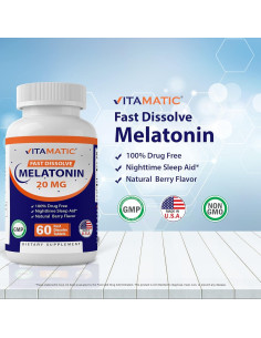 Melatonina Vitamatic 20 mg - 60 Tabletas Disolución Rápida 2