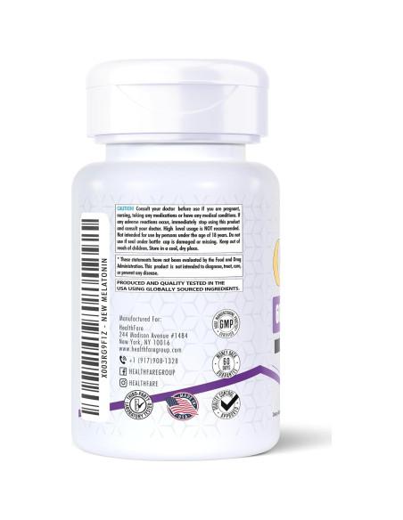 Melatonina 60mg HealthFare 90 Tabletas Vegetariana Sin OGM