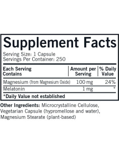Cápsulas de Melatonina Plus Magnesio Kirkman - 250 Unidades 2