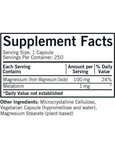 Cápsulas de Melatonina Plus Magnesio Kirkman - 250 Unidades