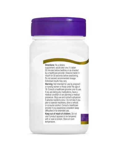 Melatonina 12 mg Siglo 21 Tabletas Rápidas Sabor Cereza 120 U.