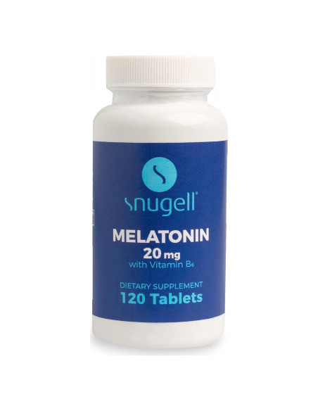 Melatonina 20 mg Snugell con Vitamina B6 - 120 Tabletas Rápidas