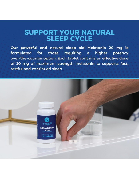 Melatonina 20 mg Snugell con Vitamina B6 - 120 Tabletas Rápidas