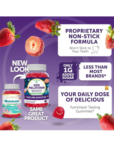 Gomitas de Melatonina Lunakai Kids 1mg - Suplemento Vegano