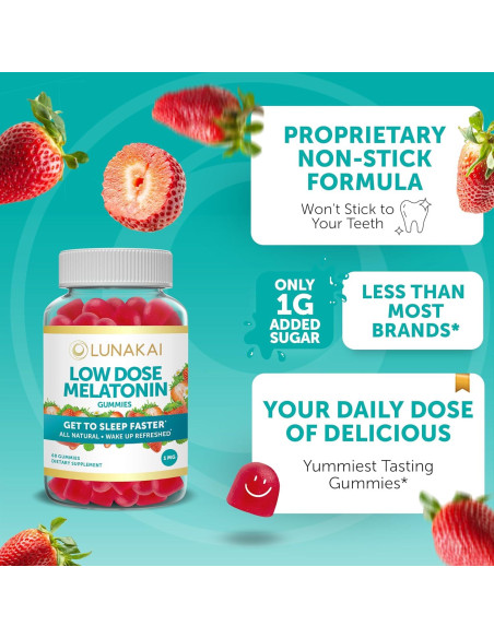 Gomitas de Melatonina Lunakai Kids 1mg - Suplemento Vegano