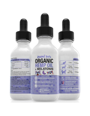 Gotas de Melatonina y Aceite de Cáñamo Zoomi Pets 59ml