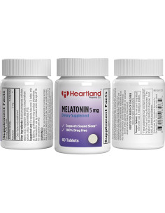 Melatonina 5mg Heartland Pharma - Suplemento Natural para Dormir 60 Tabletas 2