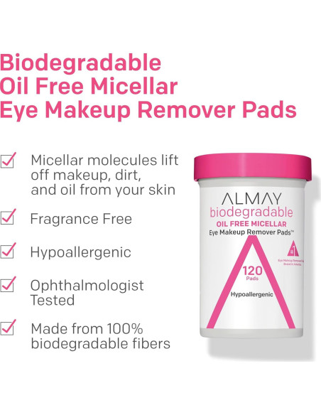 Almay Almohadillas Desmaquillantes Biodegradables 80 Unidades