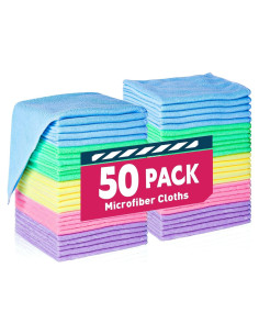 Paquete de 50 Paños de Microfibra TEAWOO 30x30 cm Surtidos