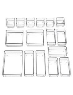 Organizador de Cajones SMARTAKE 16 Piezas Antideslizante Transparente