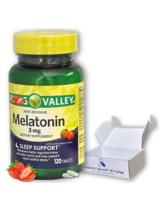 Melatonina 3 mg Fusion Shop - Tabletas Rápidas Sabor Fresa 120 Unidades